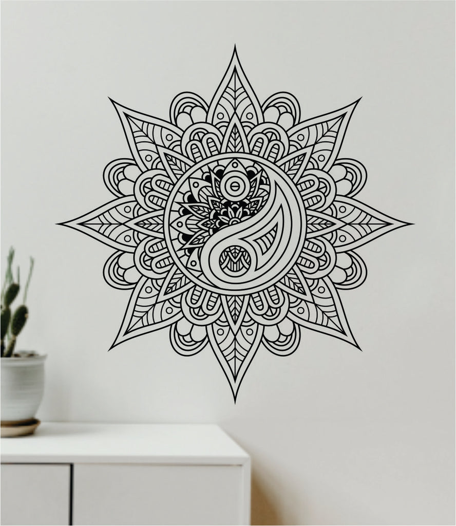 Mandala Yoga Wall Sticker: Peel-N-Stick Wall Decal