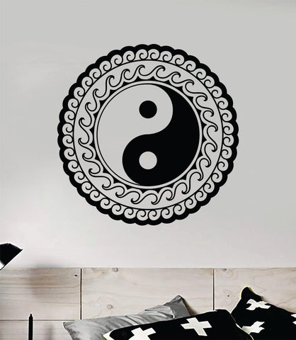 Yin Yang V3 Wall Decal Sticker Decor Vinyl Art Bedroom Girls Good Vibes Happy Yoga Balance Namaste Meditate Mandala