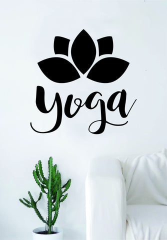 Yoga Lotus Flower Quote Decal Sticker Wall Vinyl Art Decor Namaste Mandala Om Meditate Zen Buddha