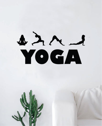 Yoga Poses V2 Wall Decal Sticker Home Decor Vinyl Art Bedroom Teen Inspirational Quote Namaste Meditate Relax Stretch