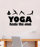 Yoga Heals the Soul Quote Wall Decal Sticker Vinyl Art Decor Bedroom Namaste Mandala Om Meditate Zen Lotus Inspirational
