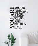 You Are Amazing Important Special Decal Sticker Wall Vinyl Art Wall Bedroom Room Home Decor Inspirational Kids Baby Nursery