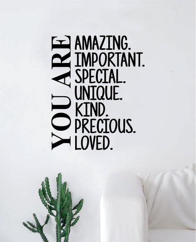 You Are Amazing Important Special Decal Sticker Wall Vinyl Art Wall Bedroom Room Home Decor Inspirational Kids Baby Nursery
