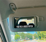 You're A Boss Bitch Wall Decal Car Truck Window Windshield JDM Sticker Vinyl Lettering Quote Girls Funny Mom Milf Beauty Make Up Selfie Mirror