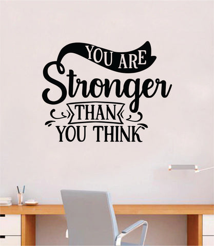 You Are Stronger Than You Think v3 Gym Fitness Wall Decal Home Decor Bedroom Room Vinyl Sticker Art Teen Work Out Quote Beast Lift Strong Inspirational Motivational Health School